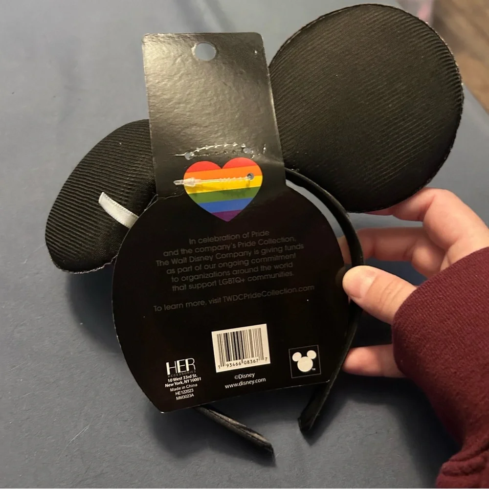 NWT Disney Parks Pride Collection Rainbow Sequin Minnie Mouse Ears Headband